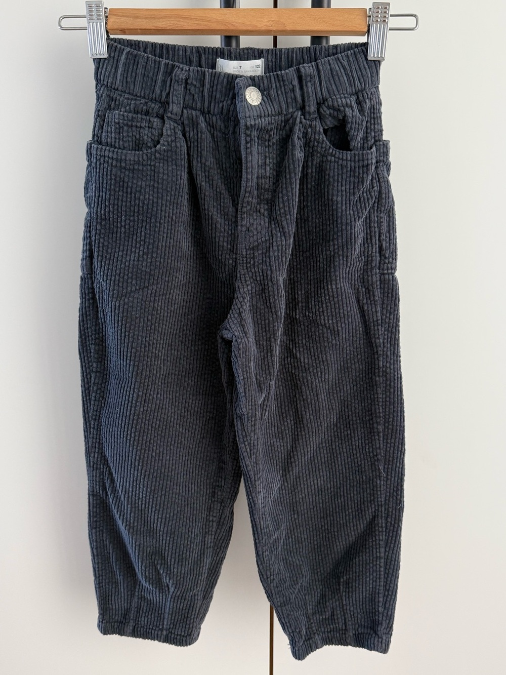 Zara Boys Barrel Corduroy Pants - Navy